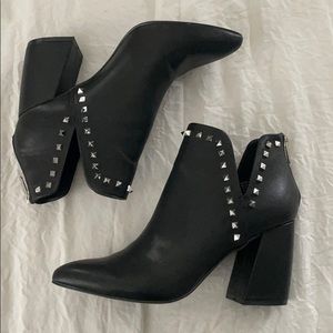 Steve Madden black studded ankle booties